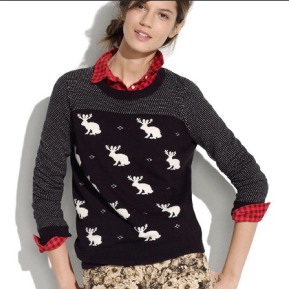 Madewell Jackalope Black/White Womens Sweater. XS